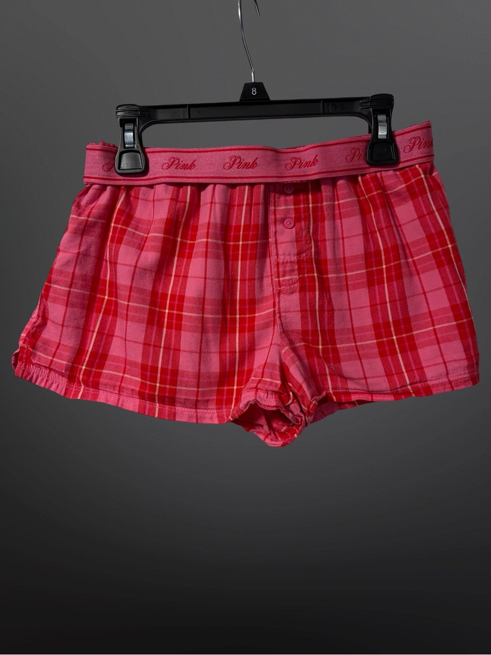 Victoria's Secret PINK Pink & Red Plaid Boxer Shorts
